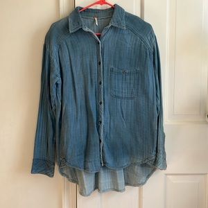 Free People Denim Flannel